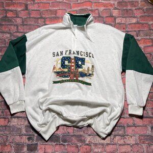 Vintage 90s San Francisco sweatshirt 1/4 zip 1990s vintage sweatshirt Size XL